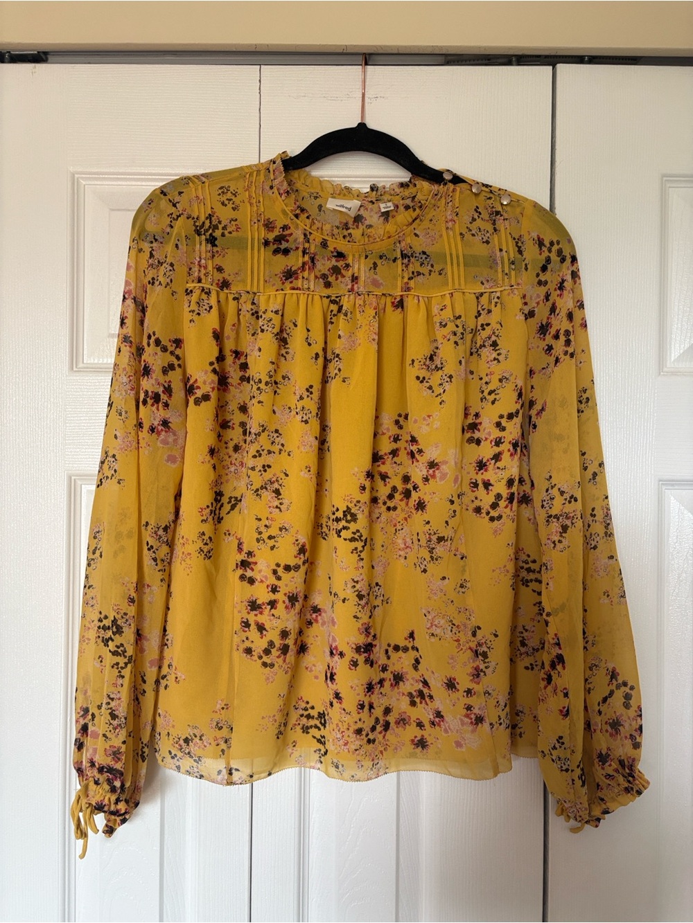 Wilfred Yellow Floral Lourdes Blouse - Women's Long Sleeve